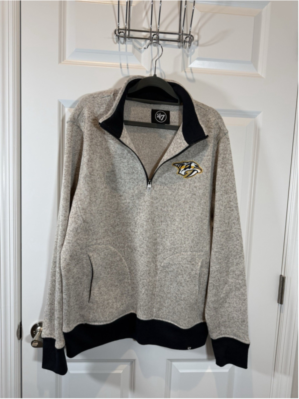 47’ Brand Nashville Predators NHL Hockey 1/4 Zip Pullover Men’s Medium Gray